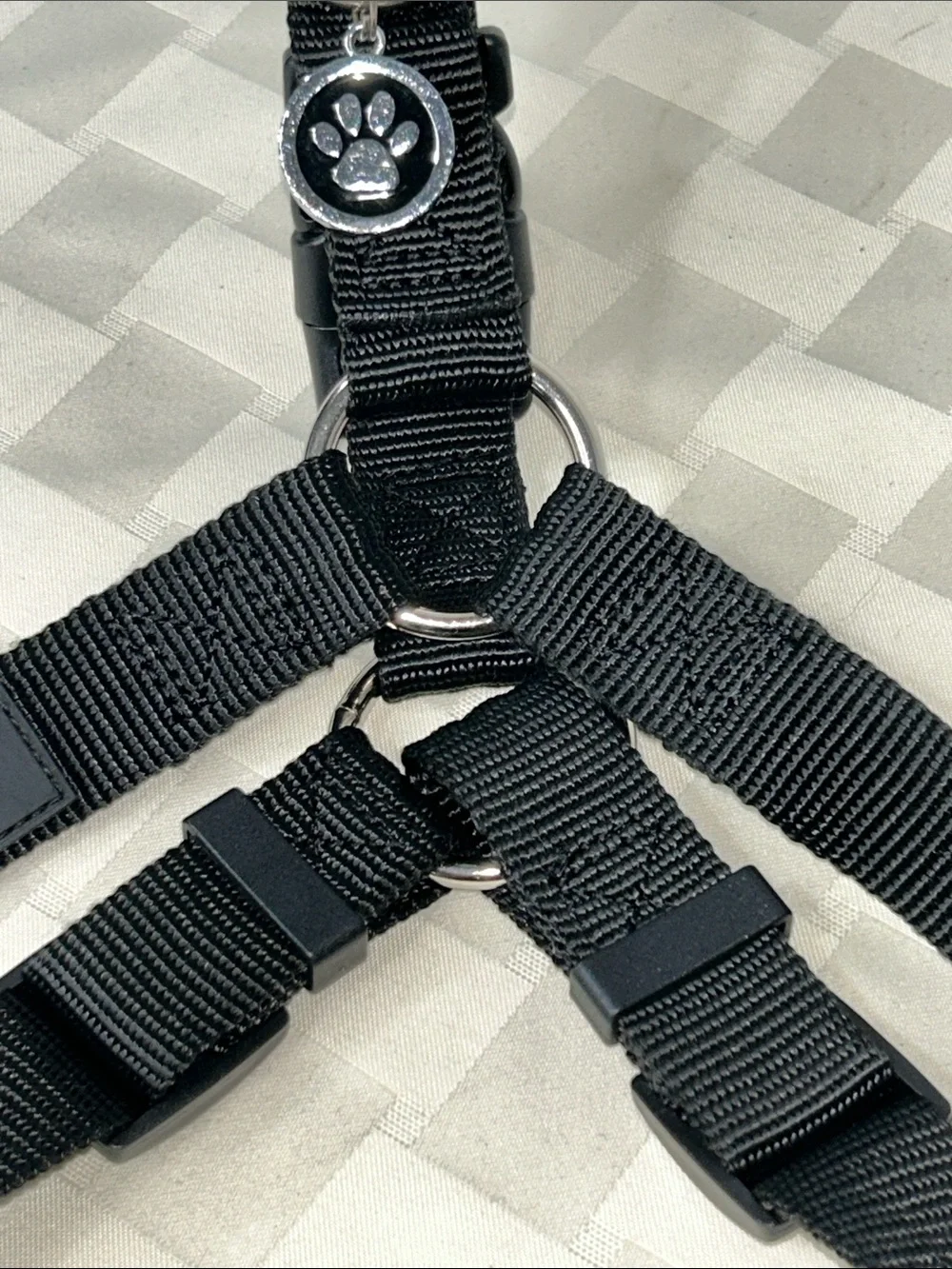 PupTech Black Adjustable Nylon Dog Harness